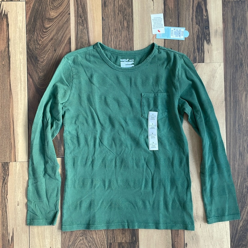 Cat and Jack green long sleeve t shirt for boys